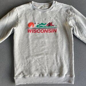 Wisconsin License Plate Sweatshirt | Women's | Gray XS